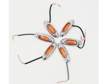 Amber/Chrome Led Marker Lamps - Pkt 6